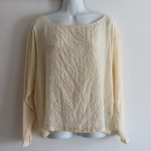 Club Monaco Ivory Silk Lace Blouse